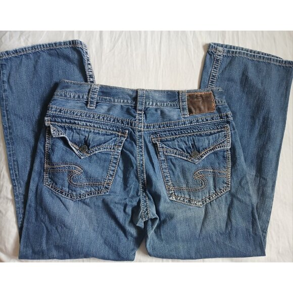 Silver Jeans Mens ZAC Flap Pocket Denim Blue Jeans Mens W36 L30 Medium Wash - Picture 1 of 11